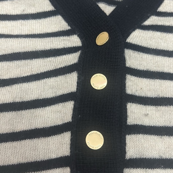 Tory Burch Navy and White Striped Sweater size XL - Picture 2 of 5